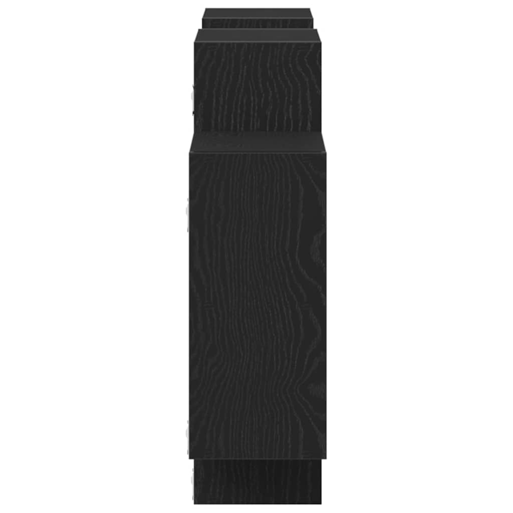 Scaffale a Parete Rovere Nero 159x18x65 cm in Truciolato | homemem39