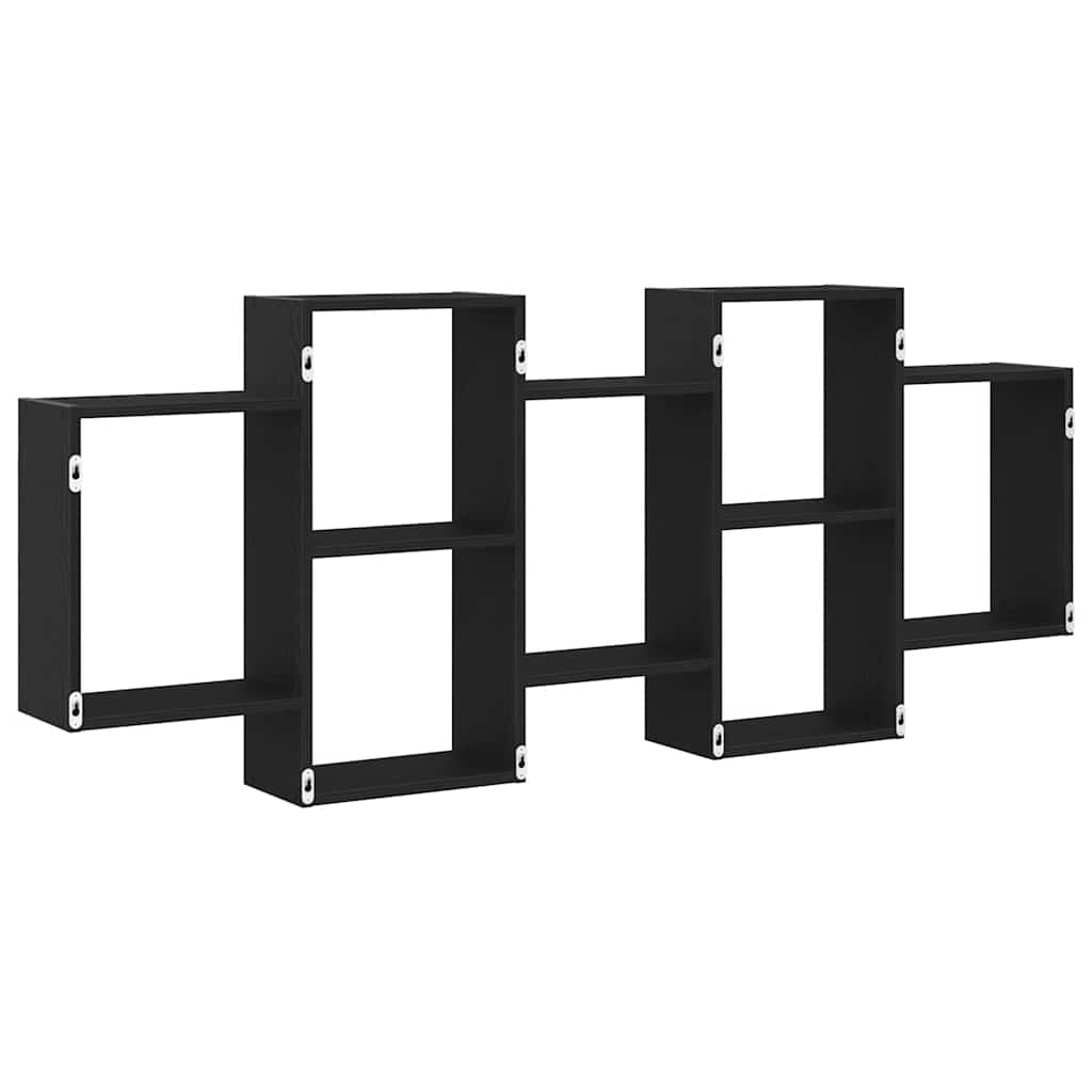 Scaffale a Parete Rovere Nero 159x18x65 cm in Truciolato | homemem39