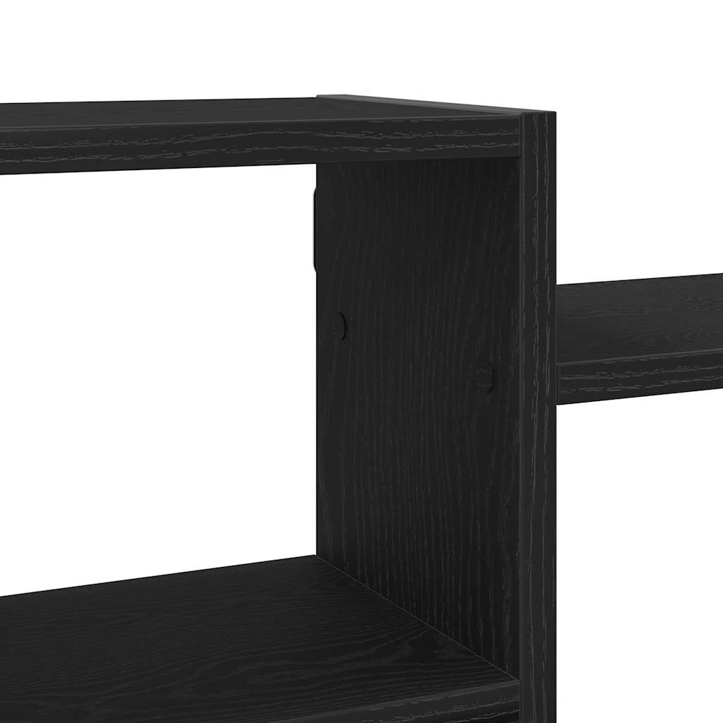 Scaffale a Parete Rovere Nero 129x18x42 cm in Truciolato