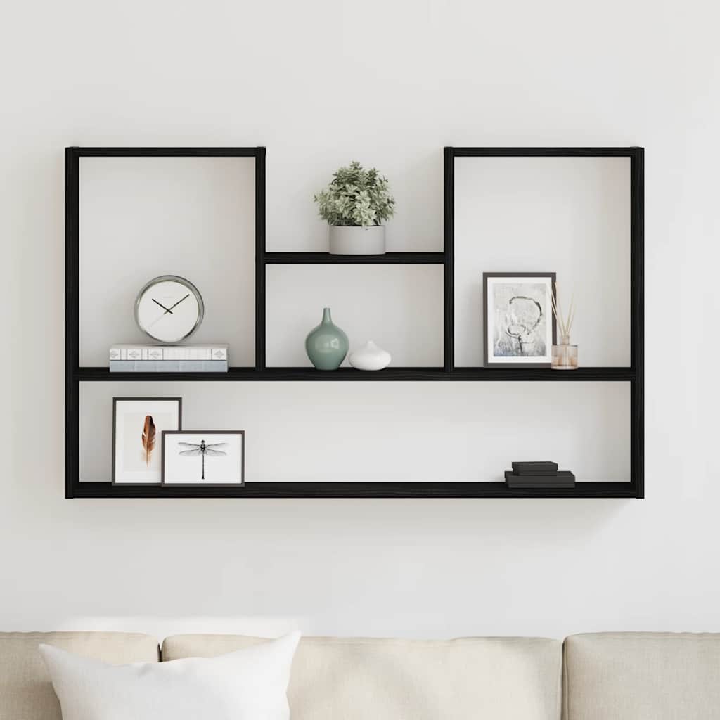 Mensola a Muro Rovere Nero 99x15x60 cm in Truciolato | homemem39