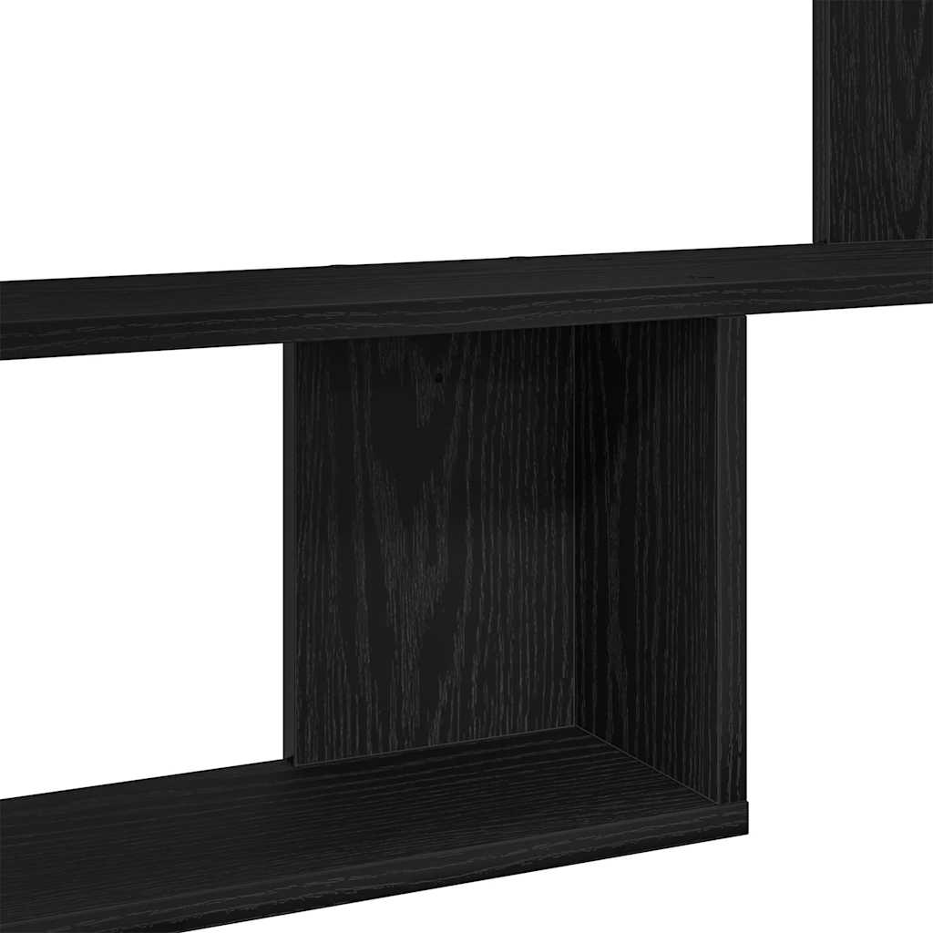 Mensole da Parete 2 pz Rovere Nero 50x12x50 cm in Truciolato