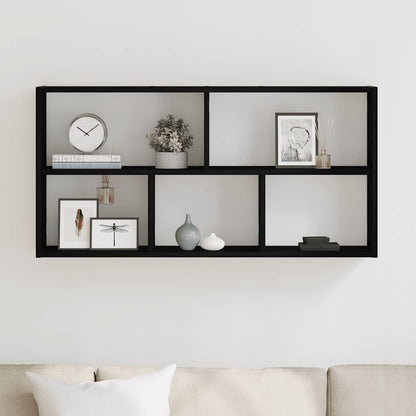 Scaffale a Parete Rovere Nero 100x25x50 cm in Truciolato | homemem39
