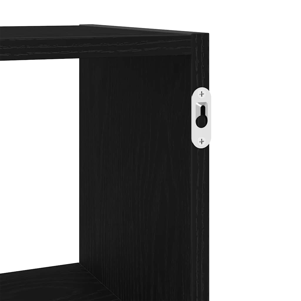 Scaffale a Parete Rovere Nero 100x25x50 cm in Truciolato | homemem39