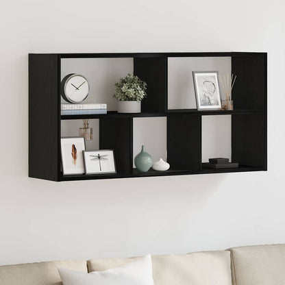 Scaffale a Parete Rovere Nero 100x25x50 cm in Truciolato | homemem39
