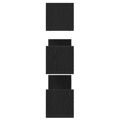 Mensole da Parete 3pz Rovere Nero 58x18x18 cm in Truciolato
