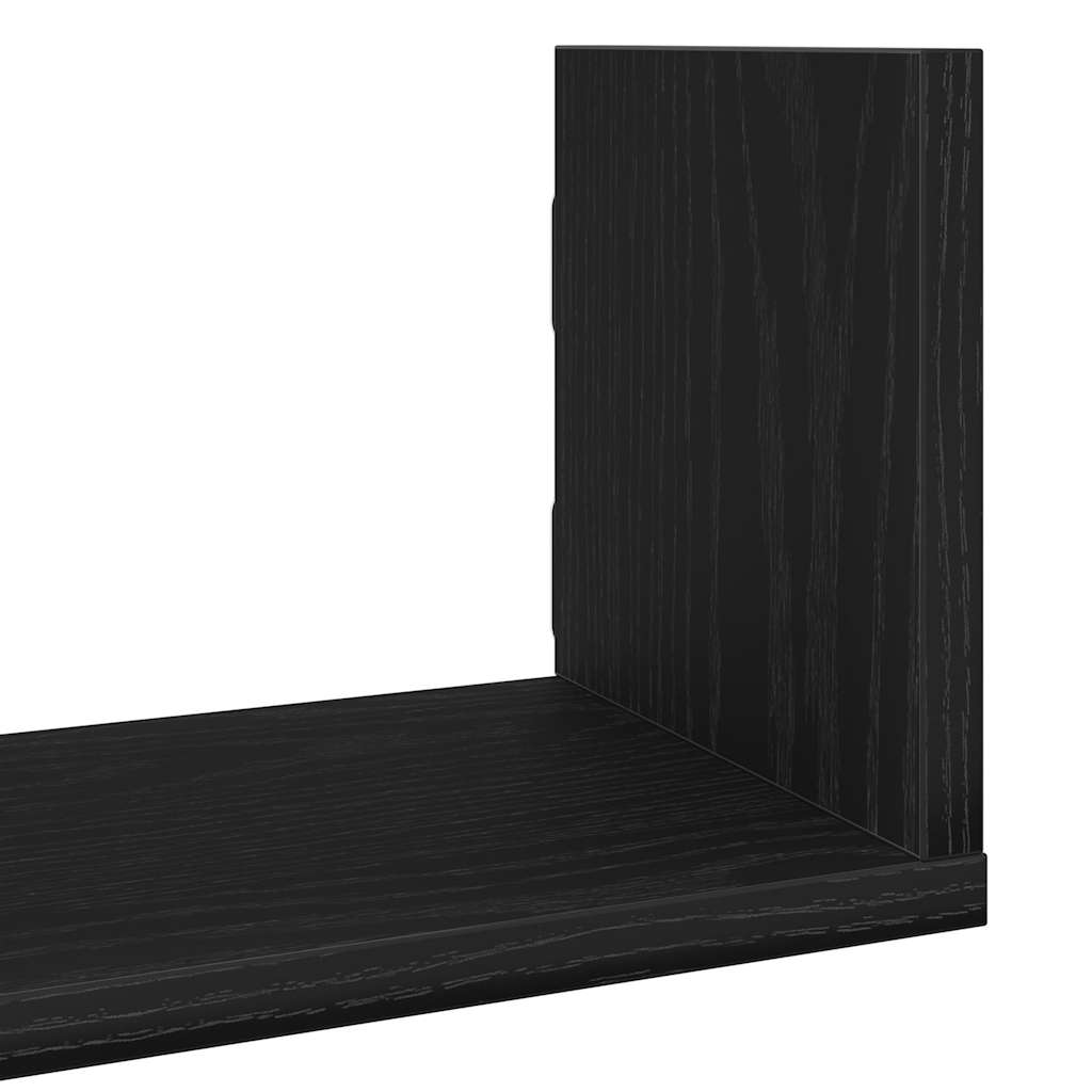 Mensole da Parete 3pz Rovere Nero 58x18x18 cm in Truciolato