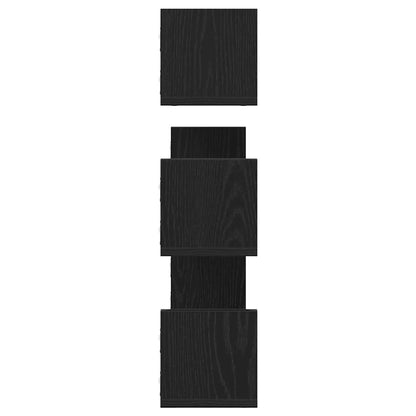Mensole a Parete 3pz Rovere Nero 80x18x18 cm in Truciolato