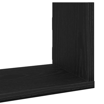 Mensole a Parete 3pz Rovere Nero 80x18x18 cm in Truciolato