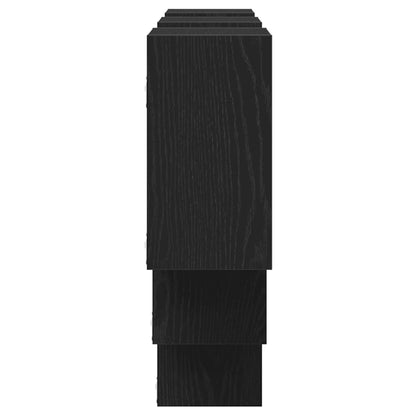 Scaffale a Parete Rovere Nero 159x18x66 cm in Truciolato