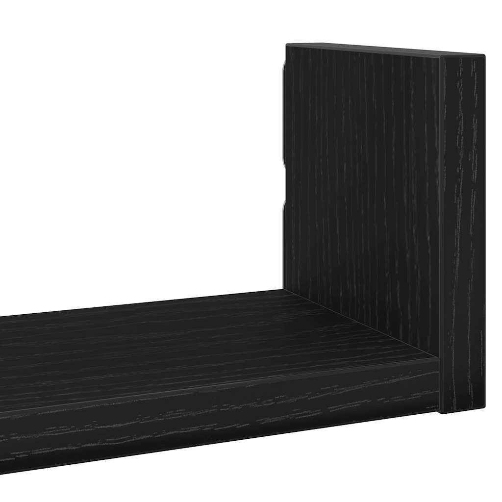 Mensole Parete 3pz Rovere Nero in Legno Multistrato | homemem39
