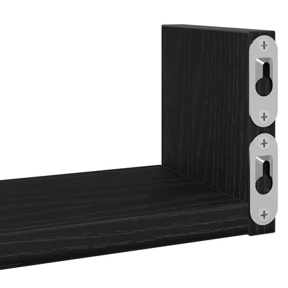 Mensole Parete 3pz Rovere Nero in Legno Multistrato | homemem39