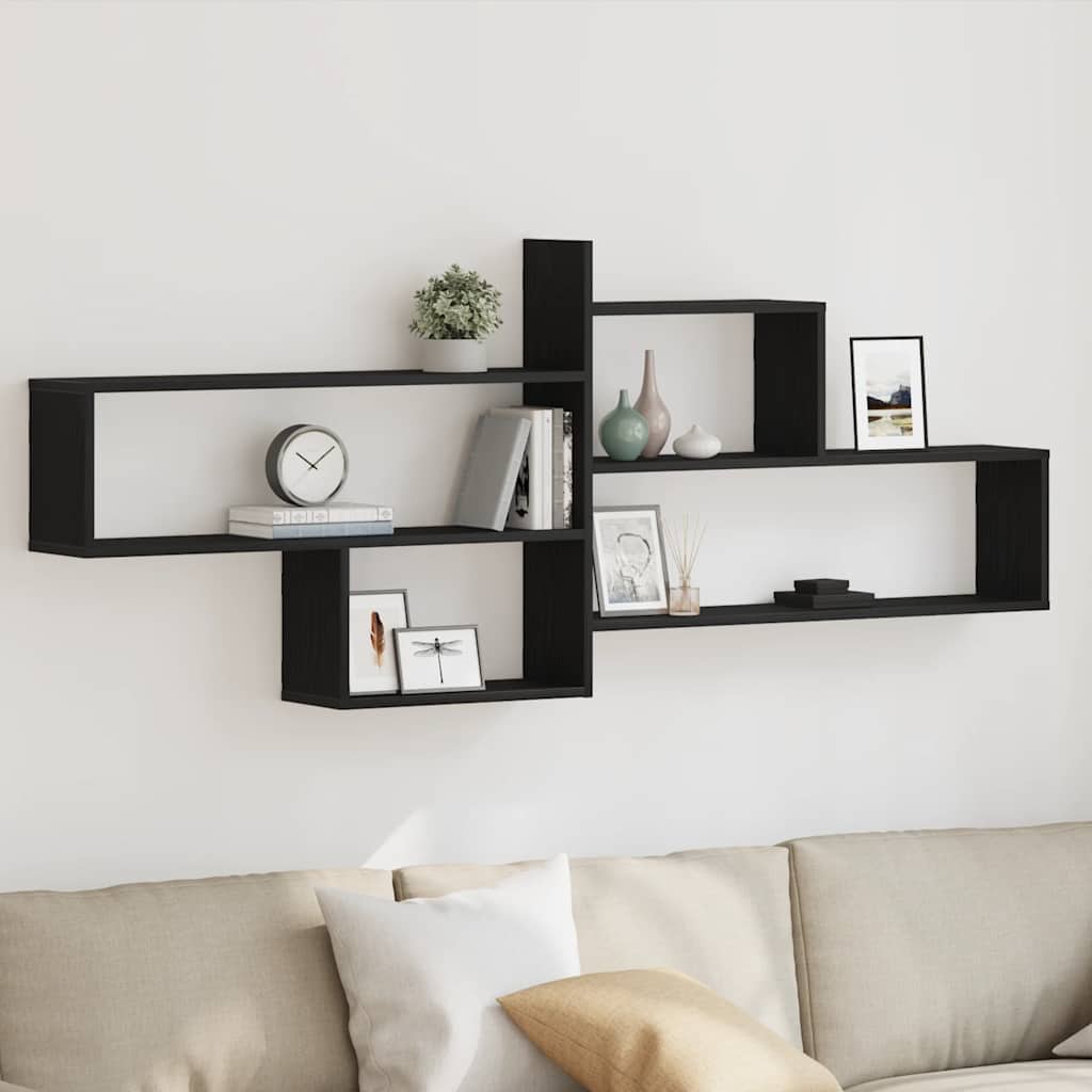 Mensola a Parete Rovere Nero 167,5x18x68 cm in Truciolato | homemem39
