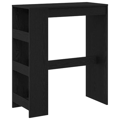 Tavolo Bar con Rastrelliera Rovere Nero 90x40x103,5 cm | homemem39