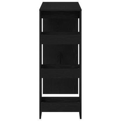 Tavolo Bar con Rastrelliera Rovere Nero 90x40x103,5 cm | homemem39