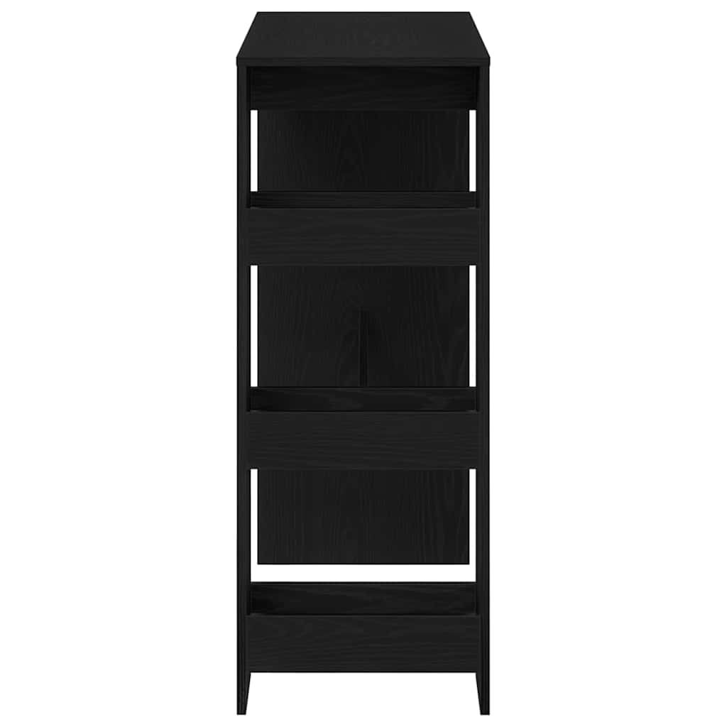 Tavolo Bar con Rastrelliera Rovere Nero 90x40x103,5 cm