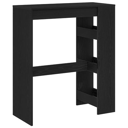 Tavolo Bar con Rastrelliera Rovere Nero 90x40x103,5 cm