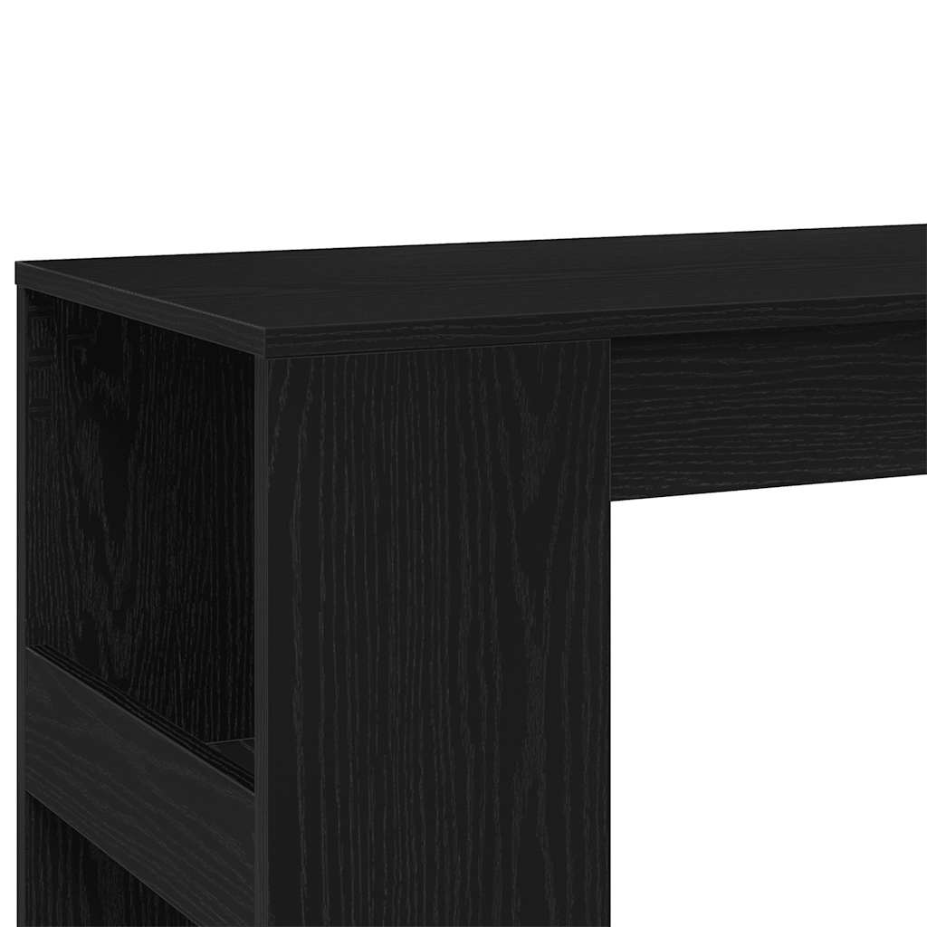 Tavolo Bar con Rastrelliera Rovere Nero 90x40x103,5 cm