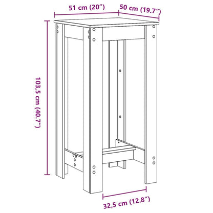 Tavolo da bar Rovere Nero 51 x 50 x 103.5 cm Legno multistrato