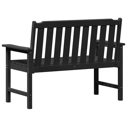 Panchina da giardino Nero 120 x 59 x 88 cm HDPE