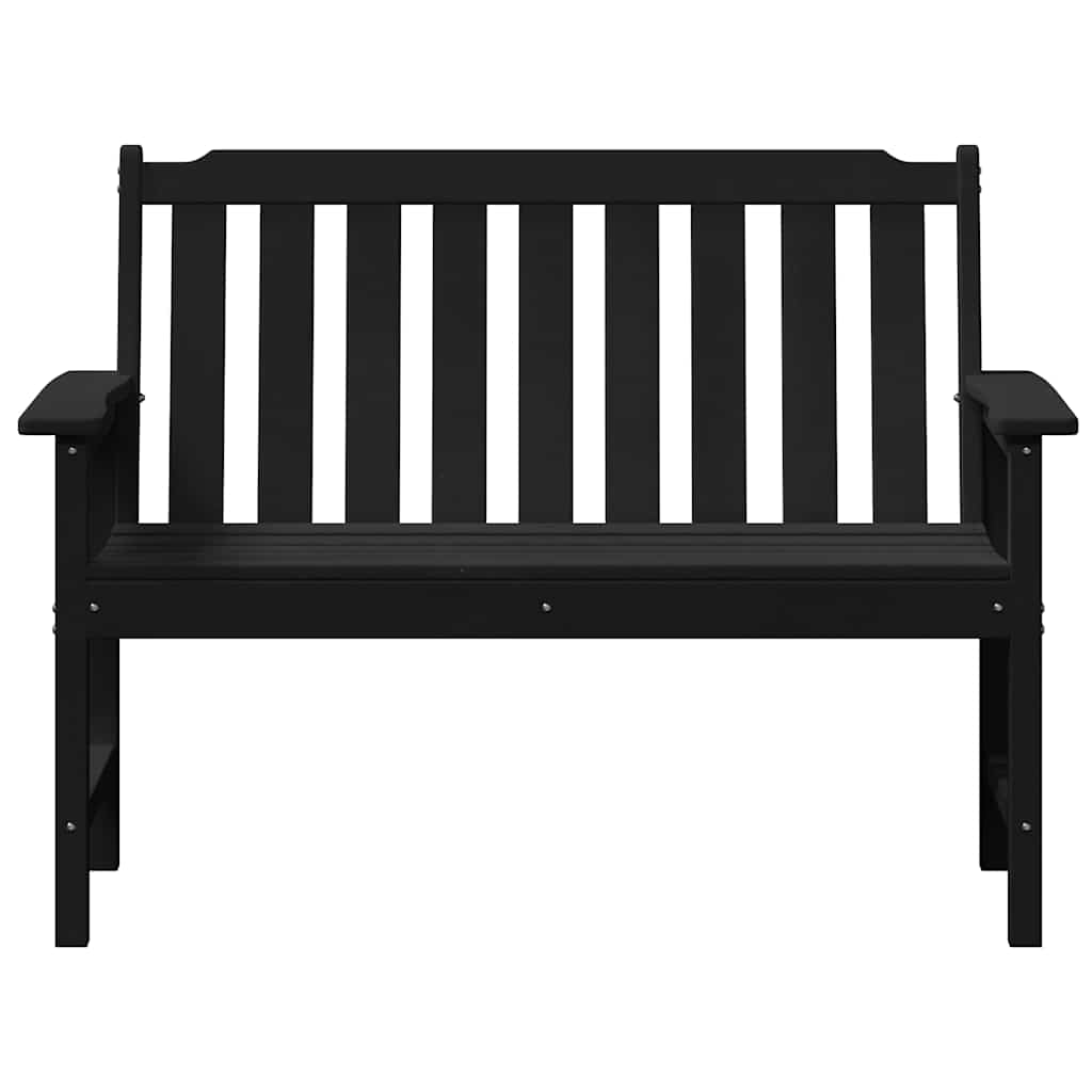 Panchina da giardino Nero 120 x 59 x 88 cm HDPE