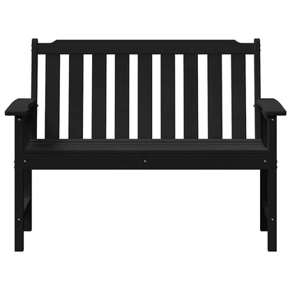 Panchina da giardino Nero 120 x 59 x 88 cm HDPE