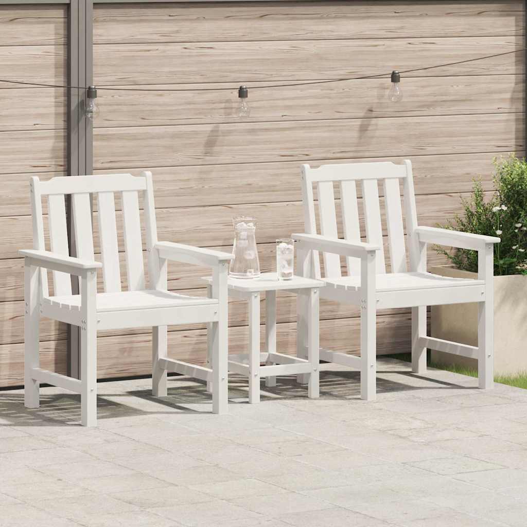 Sedia da pranzo da giardino 2 pcs Bianco 65,5 x 59 x 88 cm HDPE