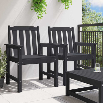 Sedia da pranzo da giardino 2 pcs Nero 65,5 x 59 x 88 cm HDPE