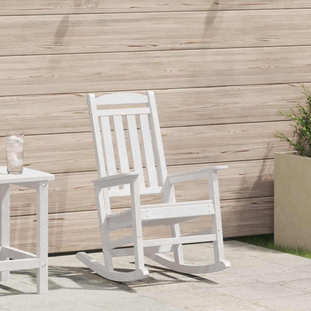 Sedia a dondolo da giardino Bianco 92 x 70 x 108cm HDPE