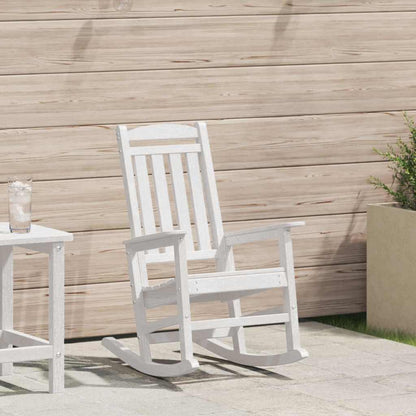 Sedia a dondolo da giardino Bianco 92 x 70 x 108cm HDPE
