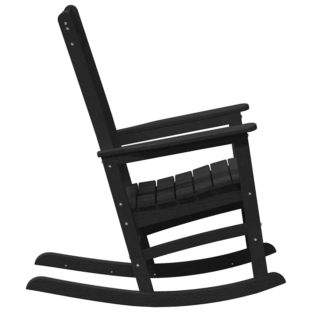 Sedia a dondolo da giardino Nero 92 x 70 x 108cm HDPE