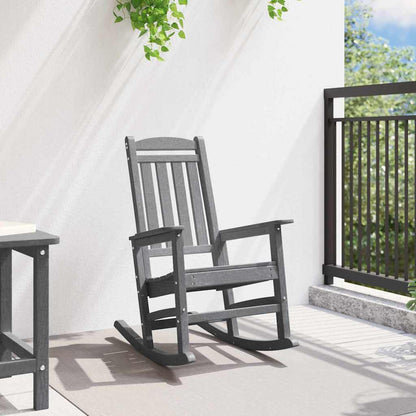 Sedia a dondolo da giardino Grigio chiaro 92 x 70 x 108cm HDPE | homemem39