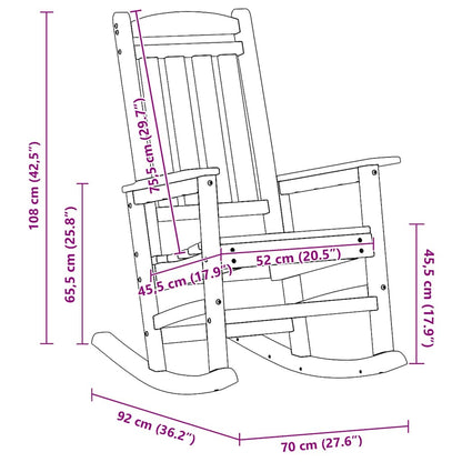 Sedia a dondolo da giardino Grigio chiaro 92 x 70 x 108cm HDPE