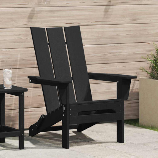 Sedia Adirondack Pieghevole Nero 80,5 x 74,5 x 92 cm HDPE