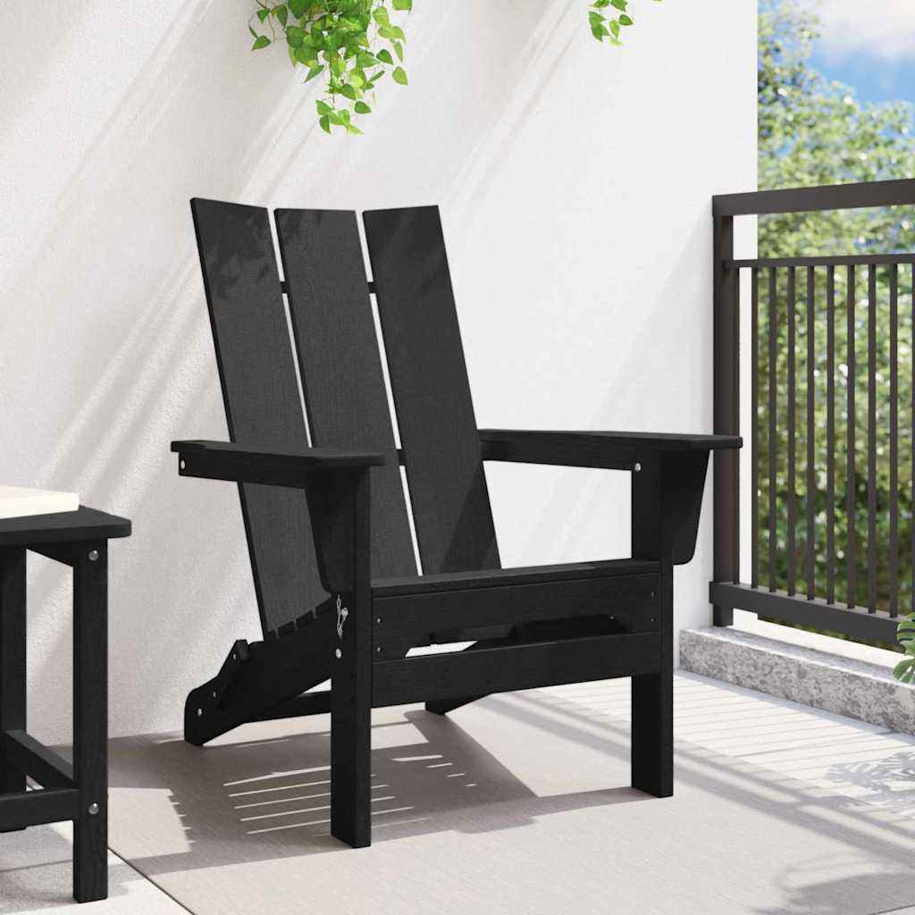 Sedia Adirondack Pieghevole Nero 80,5 x 74,5 x 92 cm HDPE