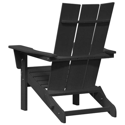 Sedia Adirondack Pieghevole Nero 80,5 x 74,5 x 92 cm HDPE