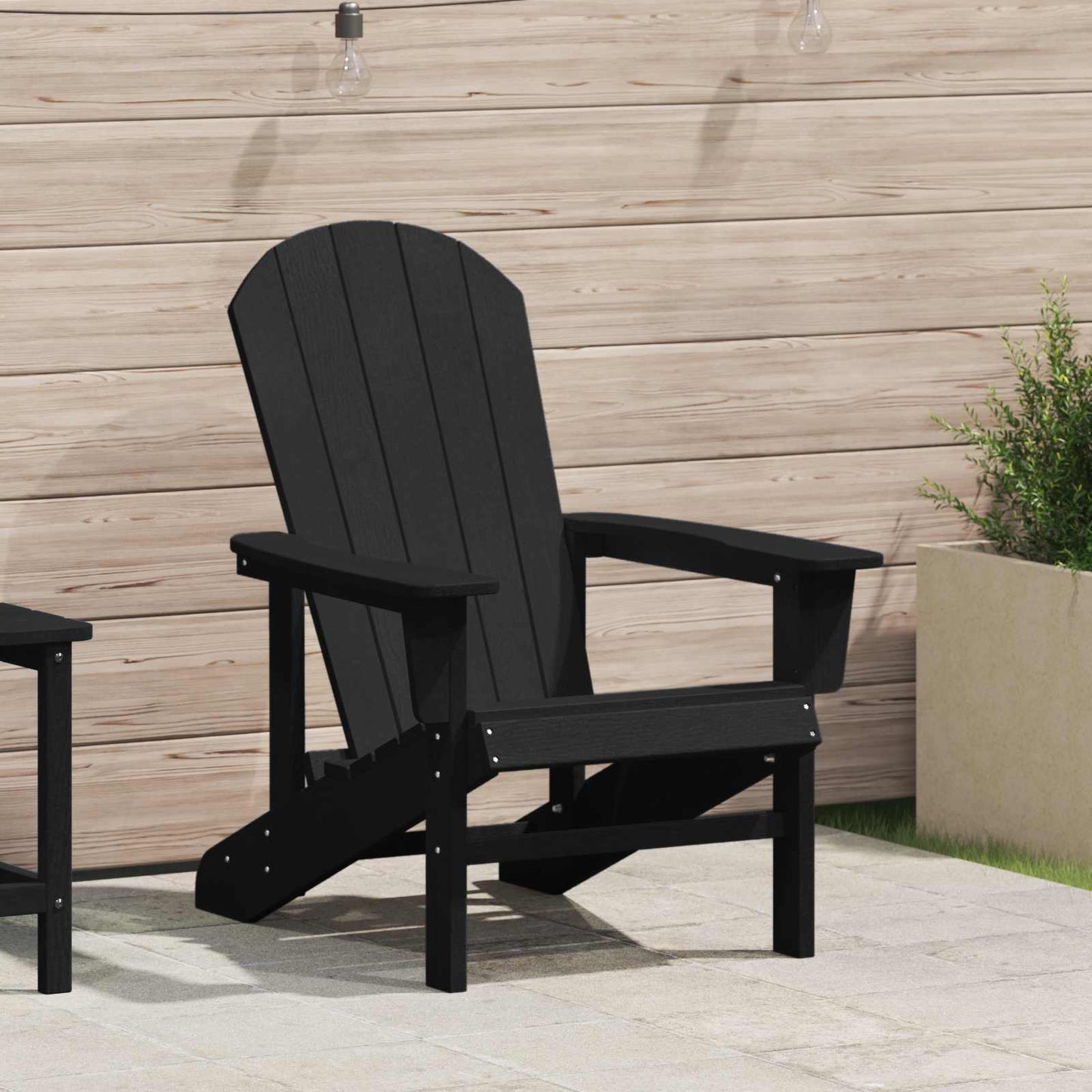 Sedia Adirondack Nero 82 x 74 x 92 cm HDPE