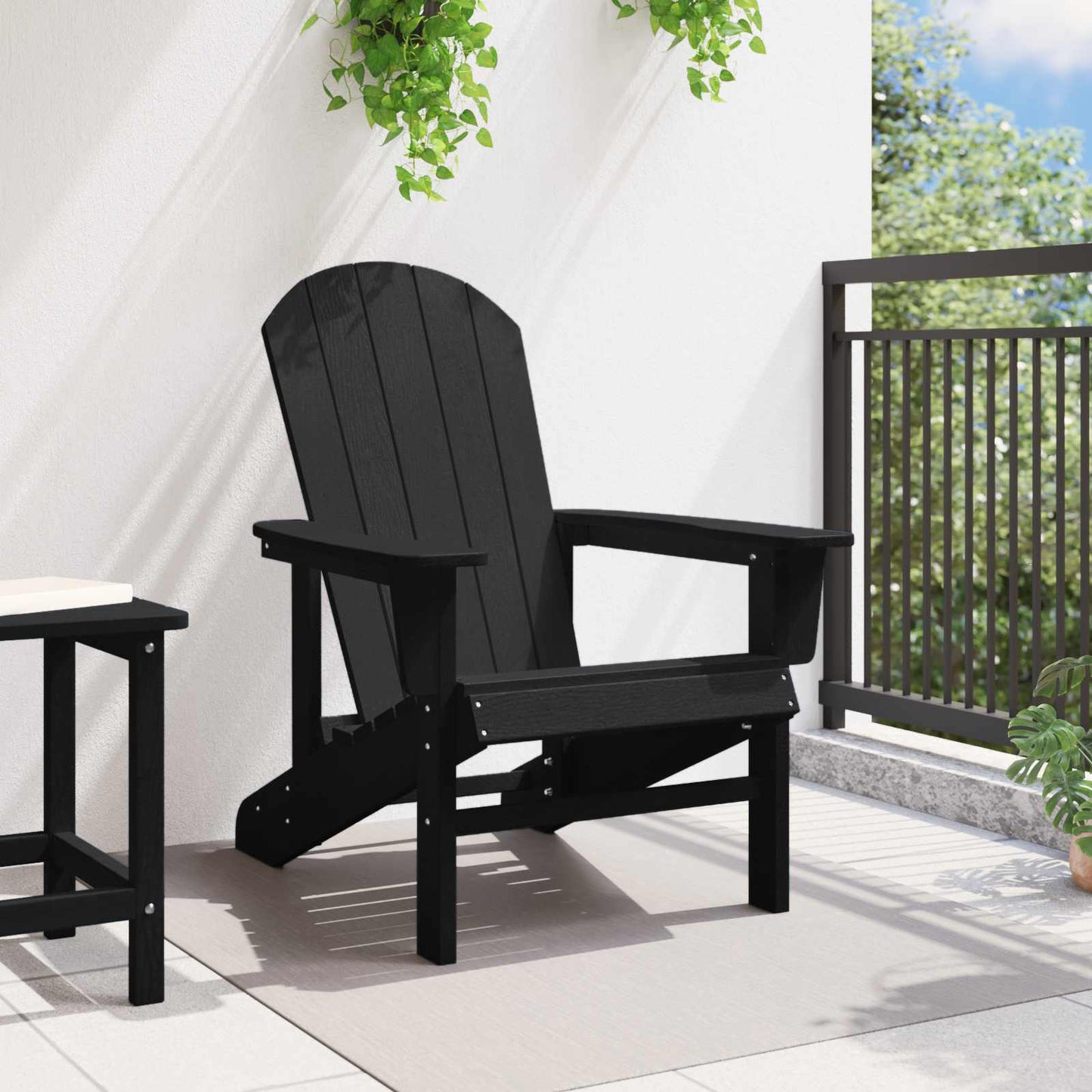 Sedia Adirondack Nero 82 x 74 x 92 cm HDPE