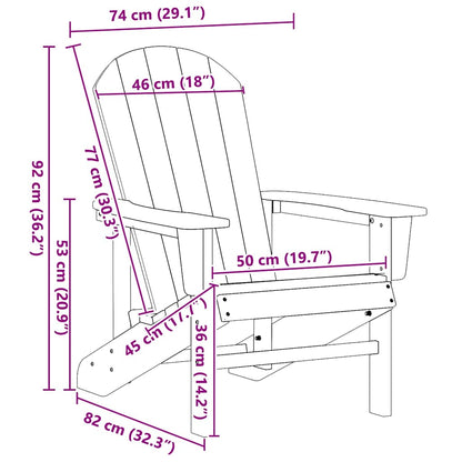Sedia Adirondack Grigio chiaro 82 x 74 x 92 cm HDPE | homemem39