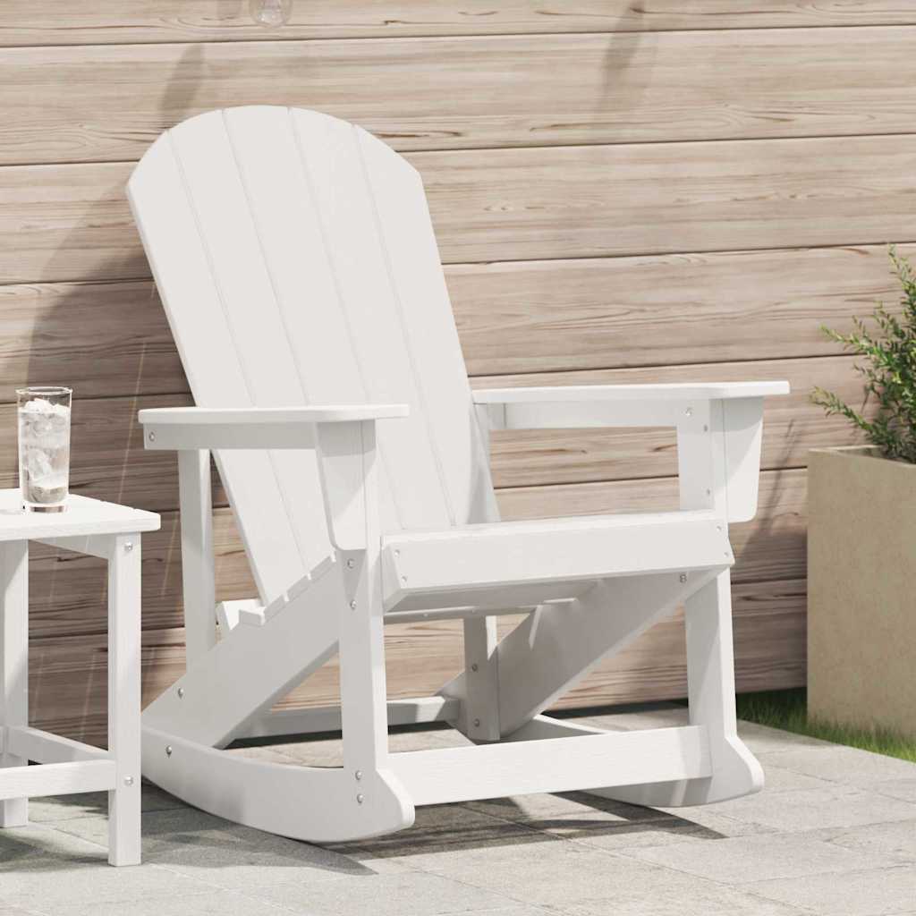 Poltrona a dondolo Adirondack Bianco 92 x 73,5 x 92 cm HDPE