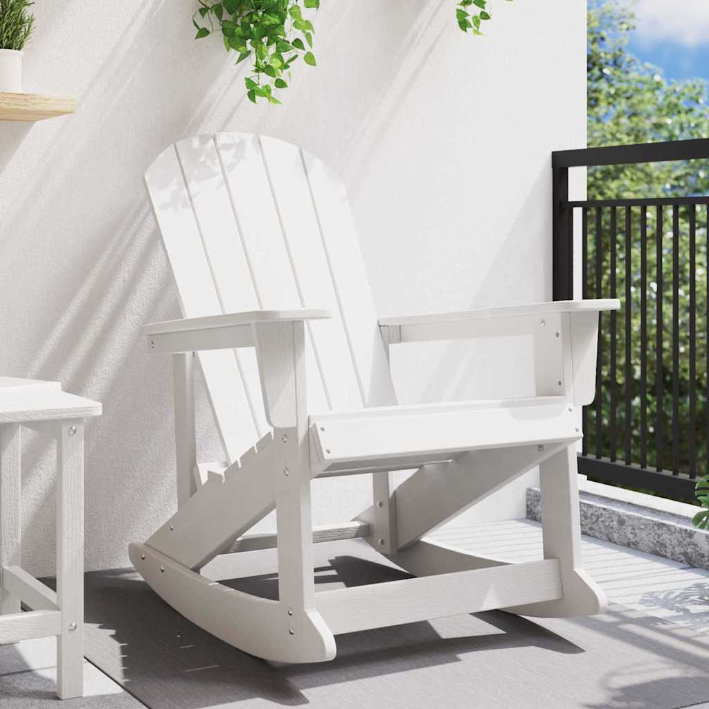 Poltrona a dondolo Adirondack Bianco 92 x 73,5 x 92 cm HDPE