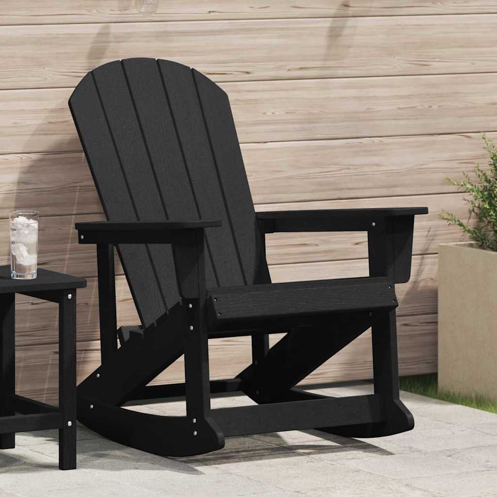 Poltrona a dondolo Adirondack Nero 92 x 73,5 x 92 cm HDPE
