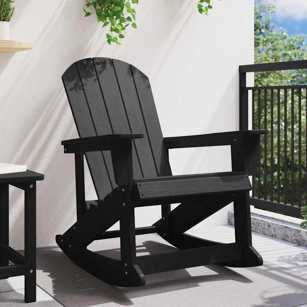 Poltrona a dondolo Adirondack Nero 92 x 73,5 x 92 cm HDPE