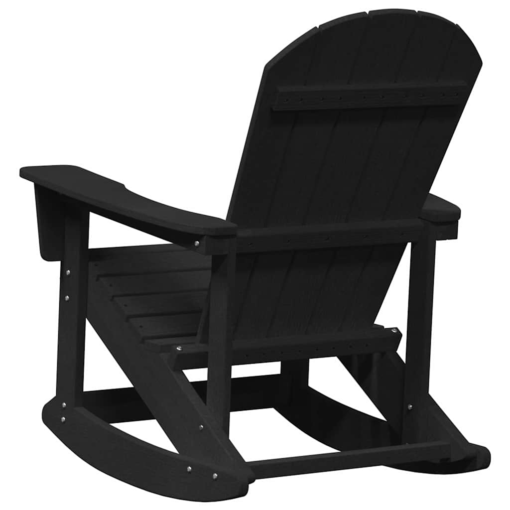 Poltrona a dondolo Adirondack Nero 92 x 73,5 x 92 cm HDPE