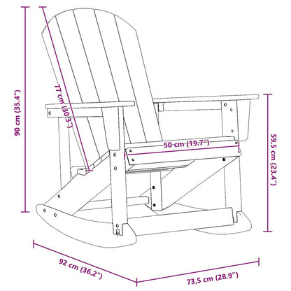 Poltrona a dondolo Adirondack Grigio chiaro HDPE | homemem39
