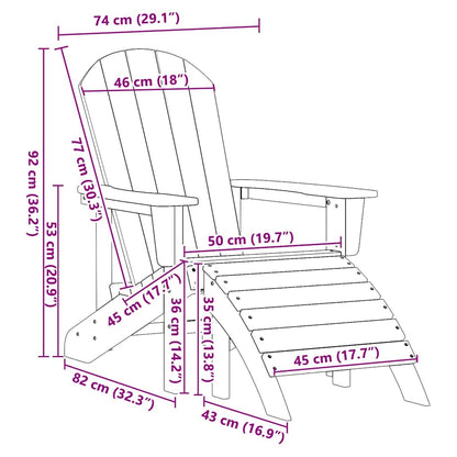 Sedia Adirondack Bianco 82 x 74 x 92 cm HDPE