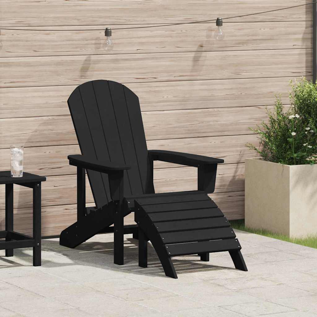 Sedia Adirondack Nero 82 x 74 x 92 cm HDPE