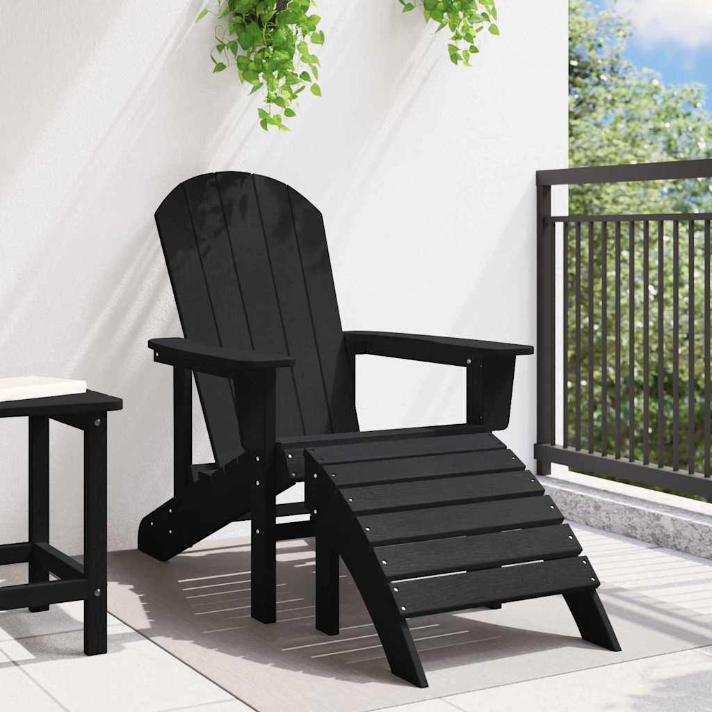 Sedia Adirondack Nero 82 x 74 x 92 cm HDPE