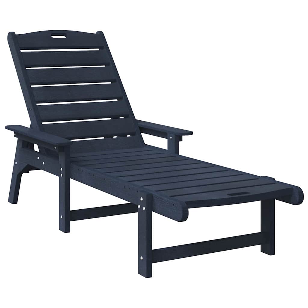 Lettino da sole Blu navy 195.5 x 53 x 98.5 cm HDPE