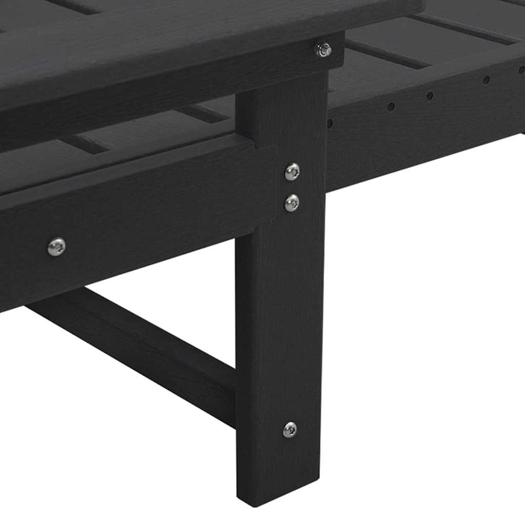 Lettino da sole Nero 195.5 x 53 x 98.5 cm HDPE