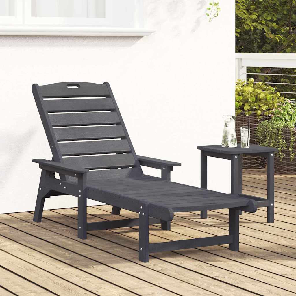 Lettino da sole Grigio chiaro 195.5 x 53 x 98.5 cm HDPE